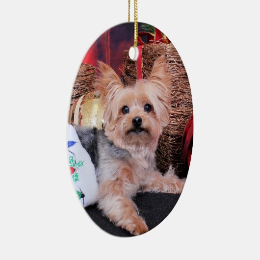 Kerstmis - Yorkshire Terrier - Vinnie Keramisch Ornament (Rechts)