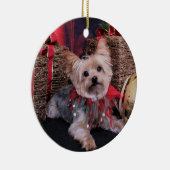 Kerstmis - Yorkshire Terrier - Vinnie Keramisch Ornament (Rechts)
