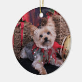 Kerstmis - Yorkshire Terrier - Vinnie Keramisch Ornament (Links)