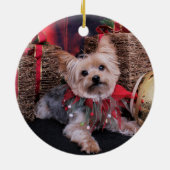 Kerstmis - Yorkshire Terrier - Vinnie Keramisch Ornament (Achterkant)