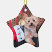 Kerstmis - Yorkshire Terrier - Vinnie Keramisch Ornament (Links)
