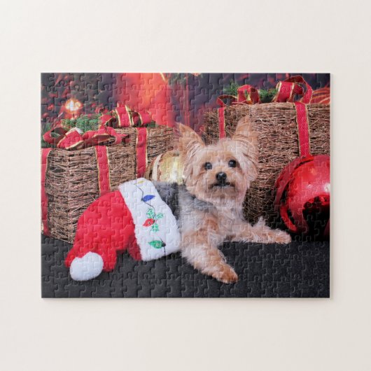 Kerstmis - Yorkshire Terrier - Vinnie Legpuzzel (Horizontaal)