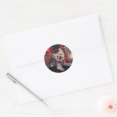 Kerstmis - Yorkshire Terrier - Vinnie Ronde Sticker (Envelop)