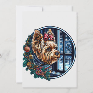 Kerstmis Yorky-ontwerp voor iedereen. Feestdagenkaart