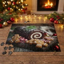 Kerstmis Yule Log Dessert Scene