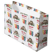 Kerstmis Zakelijk Logo Rustiek  Groot Cadeauzakje (Voorkant Gekanteld)