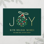 Kerstmis Zakelijke Groet Goud Folie Feestdagenkaart