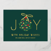 Kerstmis Zakelijke Groet Goud Folie Feestdagenkaart (Voorkant)