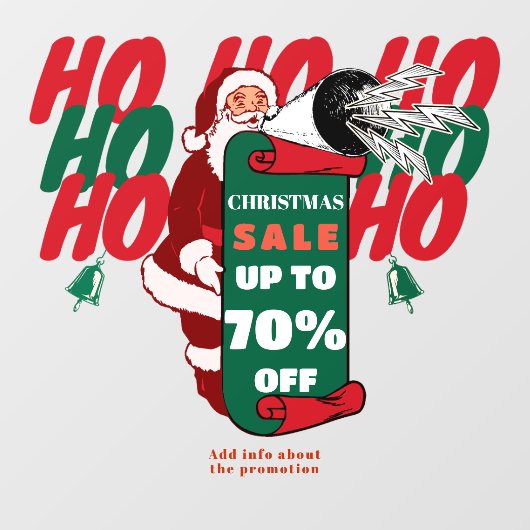 Kerstmis Zakelijke Uitverkoop Promotie Advertentie Raamsticker (Vel)