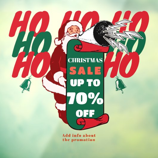 Kerstmis Zakelijke Uitverkoop Promotie Advertentie Raamsticker (Vel 3)