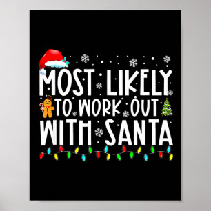 Kerstmis Zal Vermoedelijk Sporten Met Kerstman Fam Poster