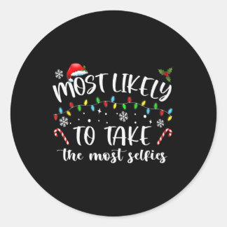 Kerstmis zal waarschijnlijk de meeste selfies over ronde sticker