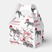 Kerstmis Zebra Funny Animal met Santa Hat Bedankdoosjes (Achterkant)