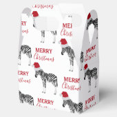 Kerstmis Zebra Funny Animal met Santa Hat Bedankdoosjes (Geopend)