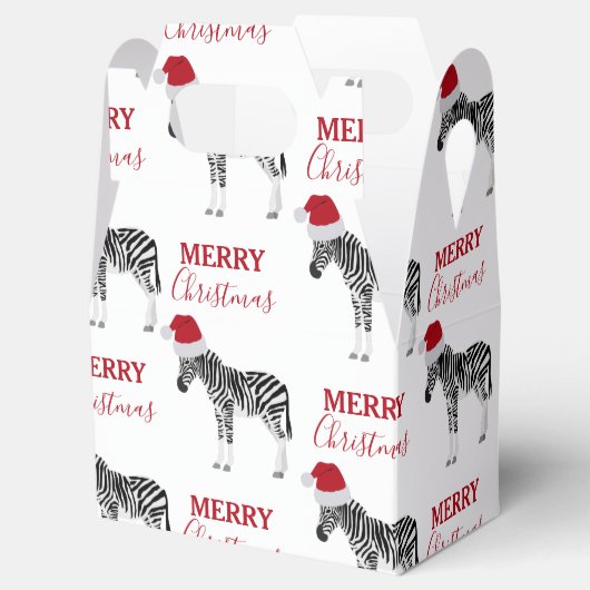 Kerstmis Zebra Funny Animal met Santa Hat Bedankdoosjes (Geopend)