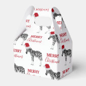 Kerstmis Zebra Funny Animal met Santa Hat Bedankdoosjes (Voorkant Zijde)