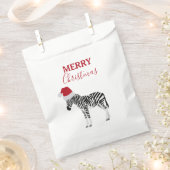 Kerstmis Zebra Funny Animal met Santa Hat Bedankzakje (Geknipt)