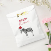 Kerstmis Zebra Funny Animal met Santa Hat Bedankzakje (Gezegeld)