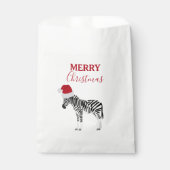 Kerstmis Zebra Funny Animal met Santa Hat Bedankzakje (Voorkant)