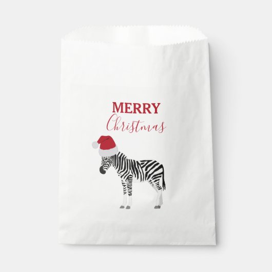 Kerstmis Zebra Funny Animal met Santa Hat Bedankzakje (Voorkant)