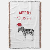 Kerstmis Zebra Funny Animal met Santa Hat Deken (Voorkant Verticaal)