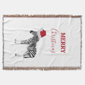 Kerstmis Zebra Funny Animal met Santa Hat Deken (Voorkant)