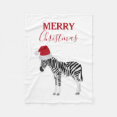 Kerstmis Zebra Funny Animal met Santa Hat Fleece Deken (Voorkant)