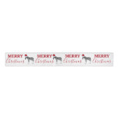 Kerstmis Zebra Funny Animal met Santa Hat Grosgrain Lint (Voorkant)
