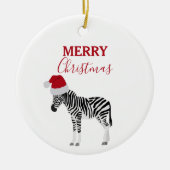 Kerstmis Zebra Funny Animal met Santa Hat Keramisch Ornament (Voorkant)