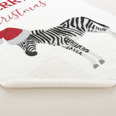 Kerstmis Zebra Funny Animal met Santa Hat Sherpa Deken (3/4)
