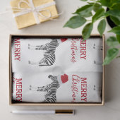 Kerstmis Zebra Funny Animal met Santa Hat Tissuepapier (Geschenk)