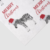 Kerstmis Zebra Funny Animal met Santa Hat Tissuepapier (Detail)