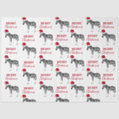 Kerstmis Zebra Funny Animal met Santa Hat Tissuepapier (Voorkant)