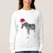 Kerstmis Zebra Funny Animal met Santa Hat Trui (Voorkant)