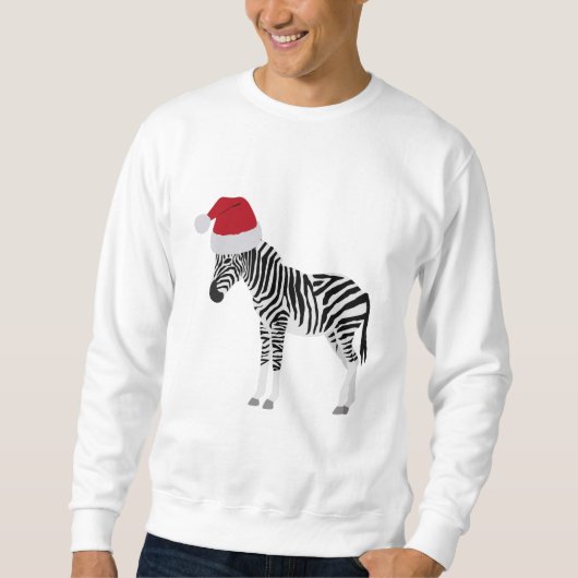 Kerstmis Zebra Funny Animal met Santa Hat Trui (Voorkant)