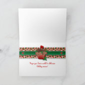 Kerstmis Zebra Leopard Heart Cupcake Ruby Feestdagen Kaart (Binnen)