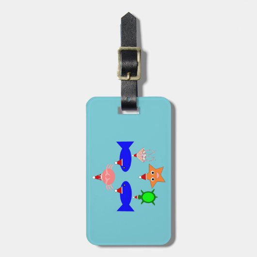 Kerstmis Zee Aangepast Bagagelabel (Voorkant verticaal)