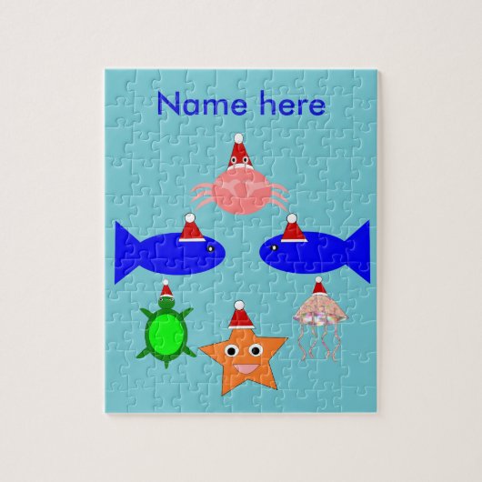 Kerstmis Zee Aangepast Legpuzzel (Verticaal)
