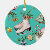 Kerstmis Zee Green Cookies Pines Schaats Ornament (Voorkant)