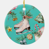 Kerstmis Zee Green Cookies Pines Schaats Ornament (Achterkant)