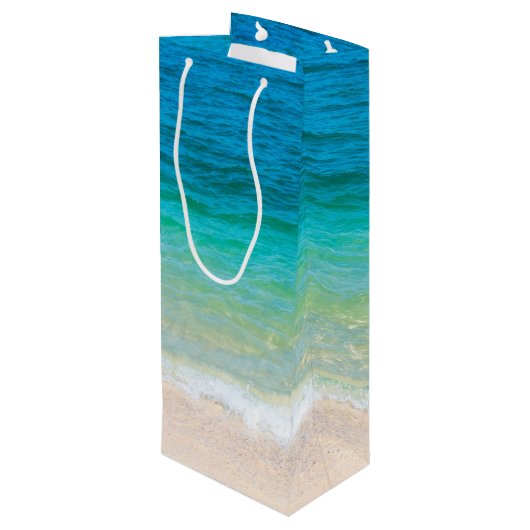 Kerstmis-Zeeen met een doorsnede op groeten Wijn Cadeautas (Achterkant Gekanteld)