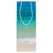 Kerstmis-Zeeen met een doorsnede op groeten Wijn Cadeautas (Achterkant)