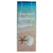 Kerstmis-Zeeen met een doorsnede op groeten Wijn Cadeautas (Voorkant)