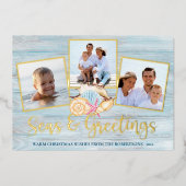 Kerstmis-Zeeen met een doorsnee blik Folie Feestdagenkaart (Voorkant)