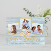 Kerstmis-Zeeen met een doorsnee blik Folie Feestdagenkaart (Staand Voorkant)