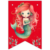 Kerstmis Zeemeermin Verjaardag Vlaggetjes (Eerste vlag)