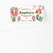 Kerstmis Zeemeermin Verjaardagsbanner Spandoek (Insitu)