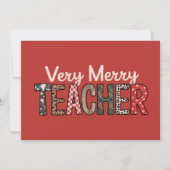Kerstmis Zeer Merry Leraar Luipaard Boom Feestdagenkaart (Voorkant)