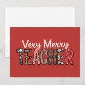 Kerstmis Zeer Merry Leraar Luipaard Boom Feestdagenkaart (Voorkant / Achterkant)