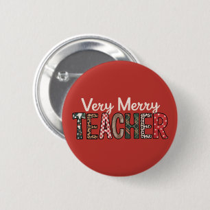 Kerstmis Zeer Vrolijke Leraar Luipaard Boom Ronde Button 5,7 Cm